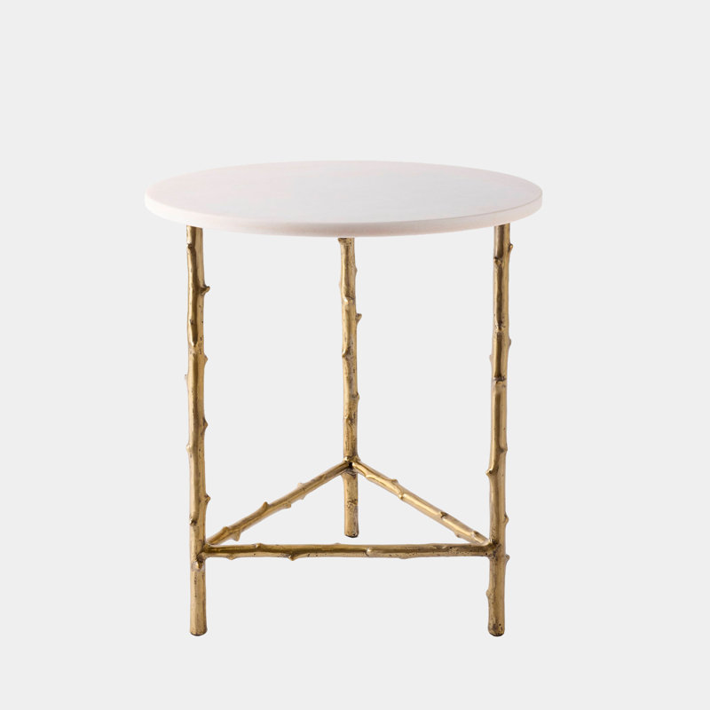 Bamboo Marble End Table