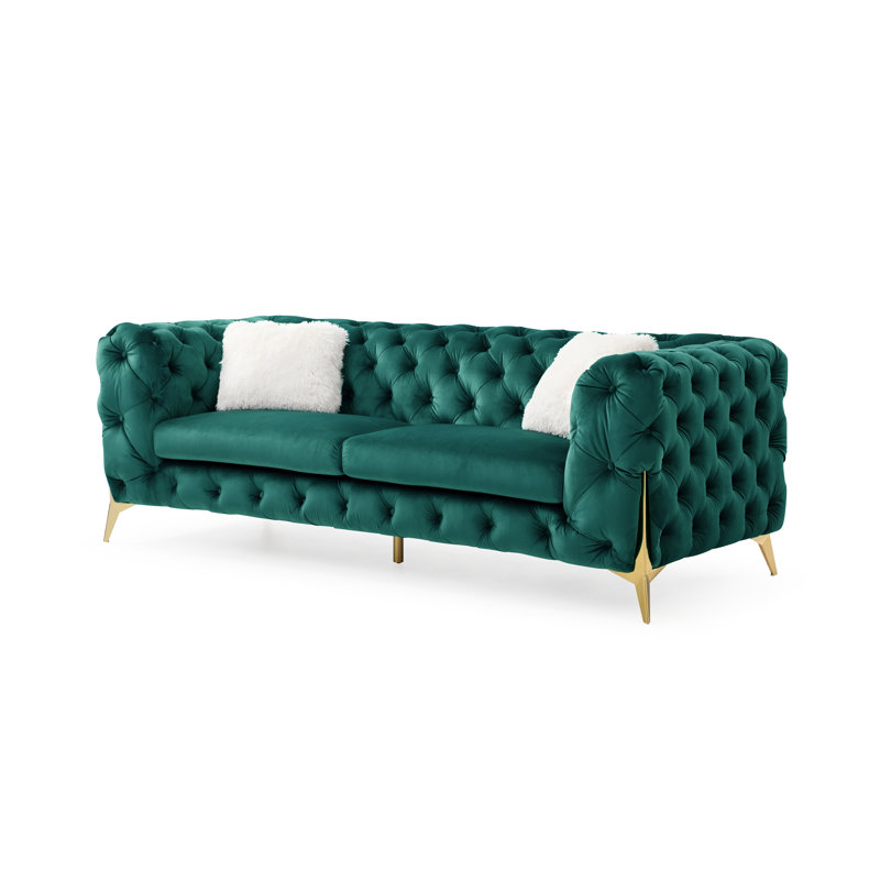 Canapé et fauteuil Moorehead, Velours vert