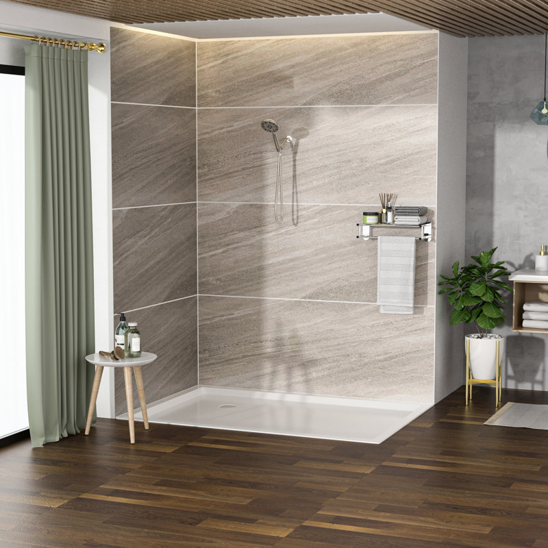 Douche à main en nickel brossé avec 7 fonctions - Tête de buse en gel de 4,7 po, tuyau en acier inoxydable de 59 po, support réglable pour une baignade de luxe en modes plaisir personnalisable