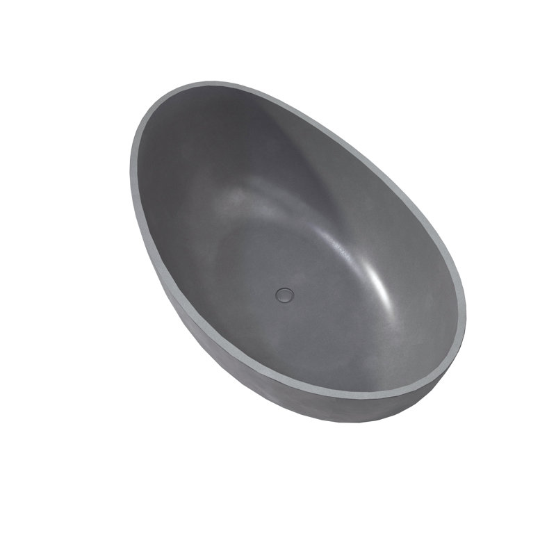 Baignoire de trempage autoportante ovale 63 "avec drain escamotable et trop-plein 63"