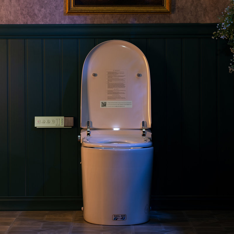Smart Bidet Toilet With Zero Pressure Flush System, Auto Open/Close Foot Sensor Lid, Fragrance Function – Multi-Function Wash, Warm Air Dry & UV Self-Cleaning Nozzle For Low Water Pressure Homes