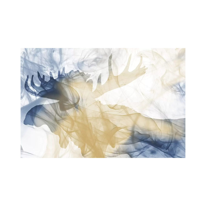 Moose Smoke Mate by Milli Villa - Wrapped Canvas Print, 66.04 cm H x 45.72 cm W x 1.91 cm D