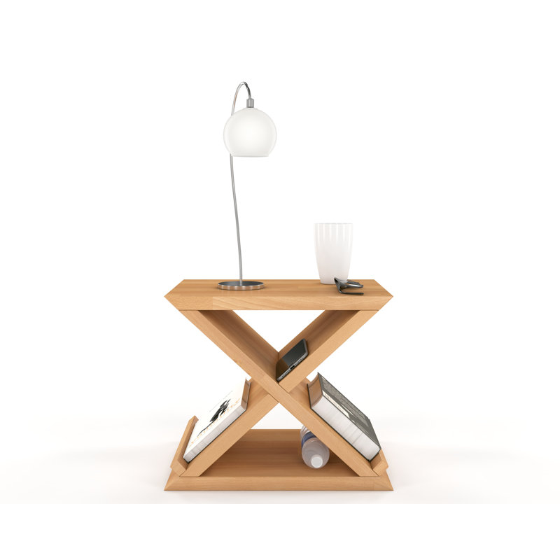 Eng 42cm W Manufactured Wood Bedside Table, Natural