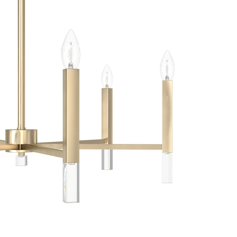 Hunter Sunjai 6 Light Chandelier Light Fixture, 69" H x 30" W x 30" D, Alturas Gold