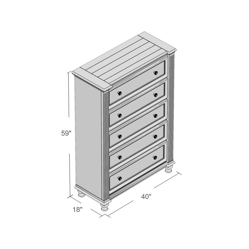 Commode 5 tiroirs Villepinte