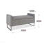 Banc de rangement avec repose-pieds 47 po, base en métal - gris