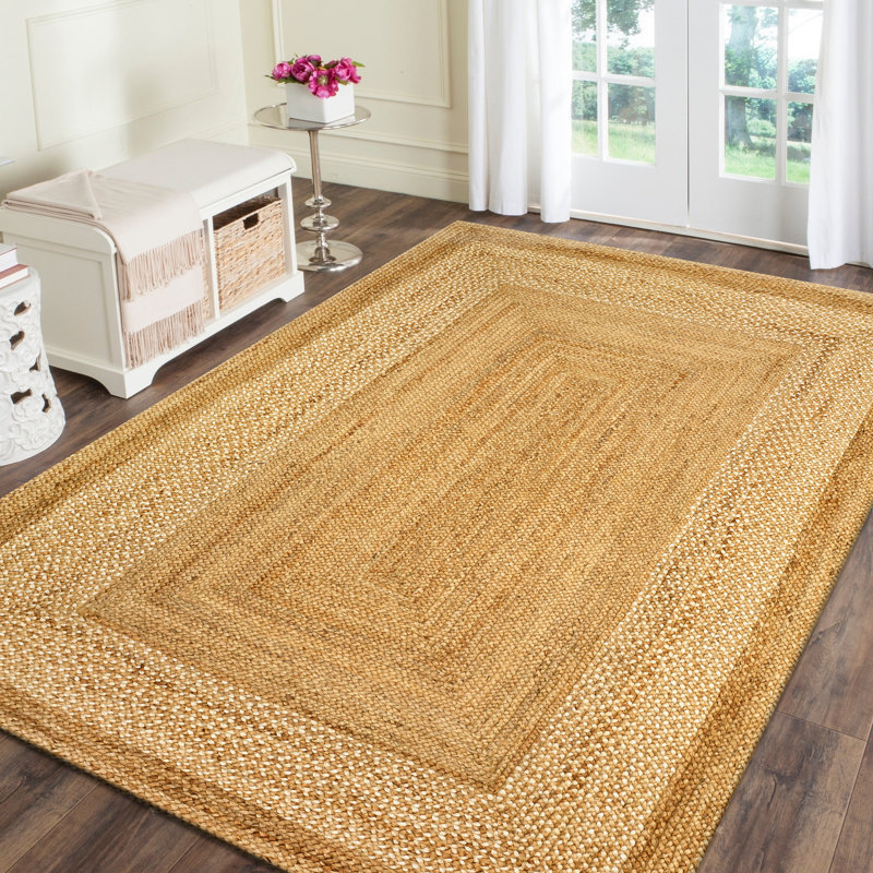 Lechez Hand Braided Striped Indoor Rug, Rectangle 5' x 7'9"