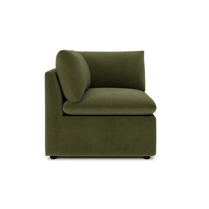 Fauteuil modulaire rembourré Kallie faisant face à la gauche, Velours Bella Forest