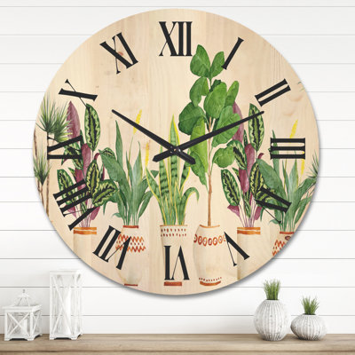 Horloge murale Trio of Houseplants Sanseviera