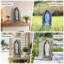 17,5 "Statue de Notre Dame de Lourdes, statue de jardin de la Vierge Marie Grotte, sculpture religieuse en résine peinte à la main pour patio, jardin, jardin et intérieur