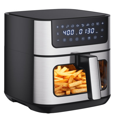 6.3 Quart Digital Air Fryer with Viewing Window & 304 Stainless Steel Coating, Compact Size