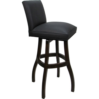 Tabouret de bar pivotant en bois sur base en S