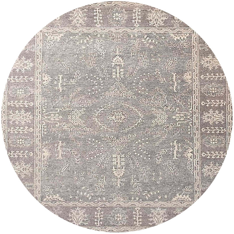 Tapis 100% moderne de style Mid-Century 376 lavable à la machine, Rond 6 pi
