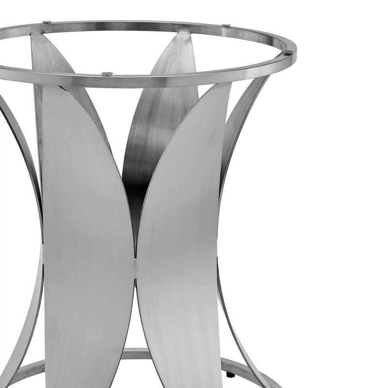 Aindrias Round Glass Top with Steel Base Dining Table
