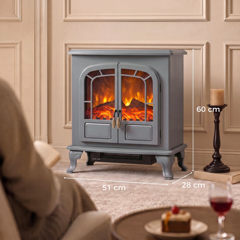 HOMCOM 51 cm W Electric Stove, Grey