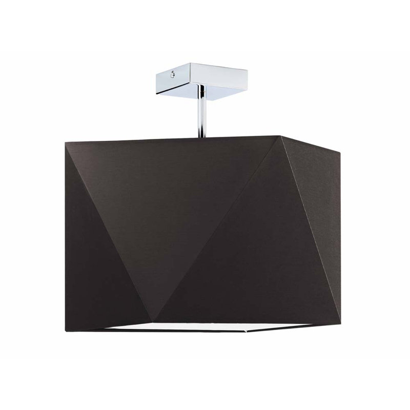 Demarian Fabric Semi Flush Mount, Silver, Black