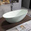 Baignoire de trempage autoportante moderne 71 po en résine de pierre avec trop-plein et bonde escamotable, vert turquoise-125033670