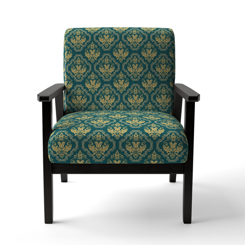 Fauteuil d'appoint rembourré en velours Green Orient