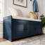 Banc de rangement rustique avec portes à volets et compartiment caché-133953791