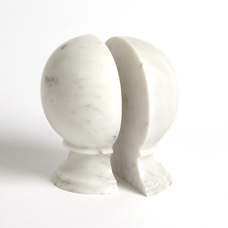 Marble Sphere Book Ends