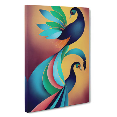 The Classical Peacock Abstract - Wrapped Canvas