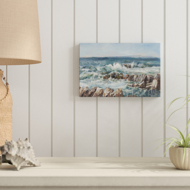 «Impasto Ocean View V», peinture sur toile, H 8 po x l 12 po