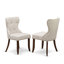 L'ensemble de table de cuisine 3 pièces comprend une table de salle à manger ronde avec Dropleaf et 2 chaises de salle à manger Parson en tissu de peau de daim, 42 x 42 pouces, acajou-1307738558-1307738553-1307738552