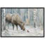 «Winter Moose Forest», reproduction d'art giclée sur toile encadrée-132863538-132863540