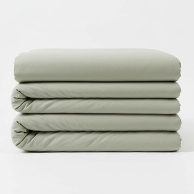 Ensemble de housse de couette pour grand lit 3 pièces, microfibre délavée, fermeture à glissière et attaches d'angle, sauge brume d'octre, 80 po x 90 po, sans édredon