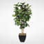 Faux Fiddle Leaf Fig Tree in Metal Planter