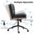 Wide PU Leather Armless Office Desk Chair with Wheels, Cross Legged Office Task Chair Conference Chair-659415175