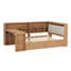 Lit de jour en bois en forme de L avec bureau intégré, bibliothèque de rangement, tête de lit rembourrée, bande lumineuse DEL et tiroirs sous le lit.-134822359-134822361