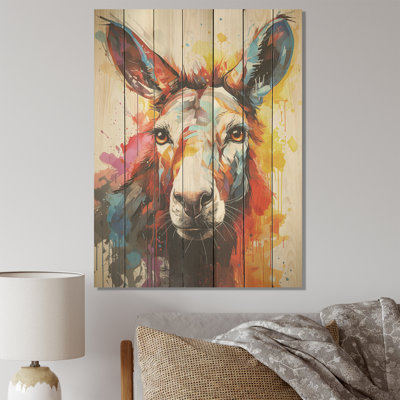 Pop Art Donkey Pop I - âne sur bois