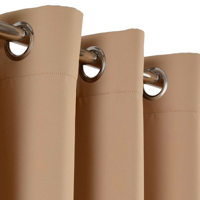 Blackout Eyelet Thermal Curtain, Beige