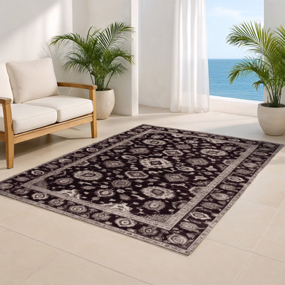 Tapis noir intérieur et extérieur Tabriz