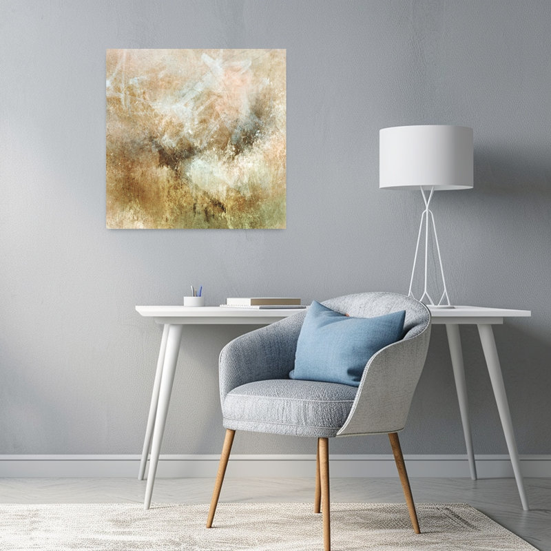 Art mural contemporain abstrait Quiet Ground, H 24 po x l 24 po