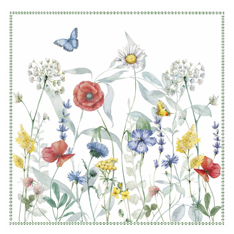 Linho Napkin: Napkin Estrela, Flora & Fauna, Green