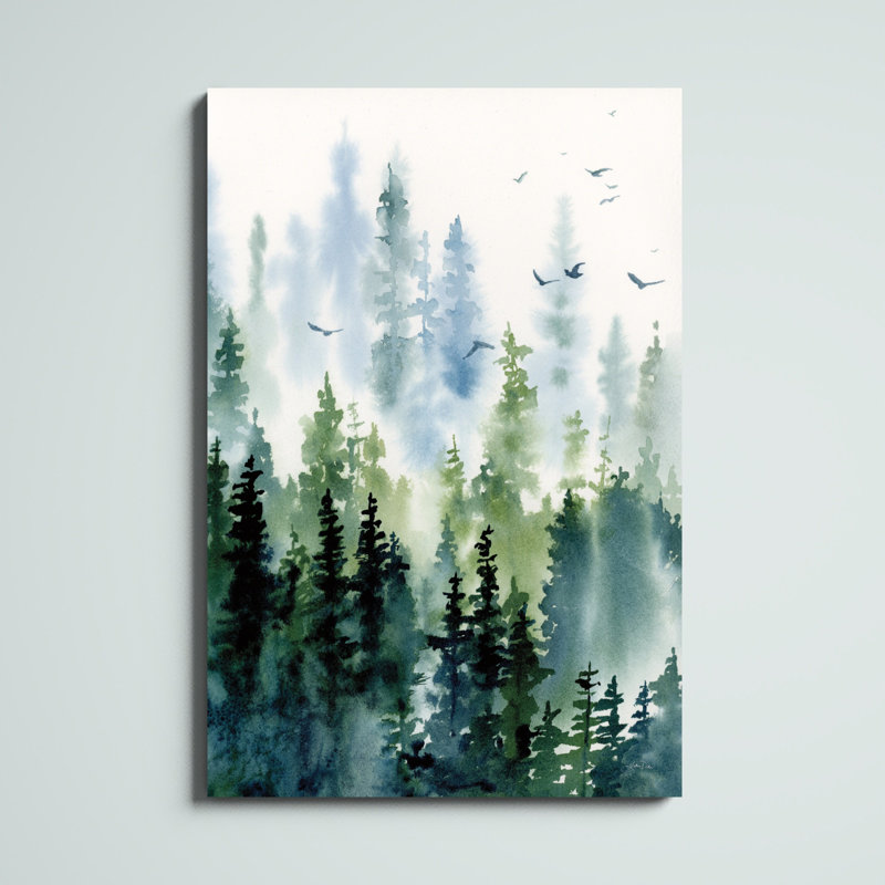 "Treeline" par Katrina Pete, reproduction d'art sur toile, H 48 po x l 32 po, Impression encadrée avec passe-partout, Blanc