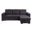 Canapé-lit modulaire réversible en tissu tissé noir l 95 po Ollie