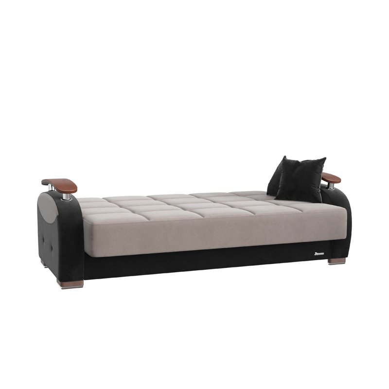 Newsom 83.8 in. Fabric Upholstered 3-Seater Twin 3-in-1 Sleeper Sofa Bed with Storage