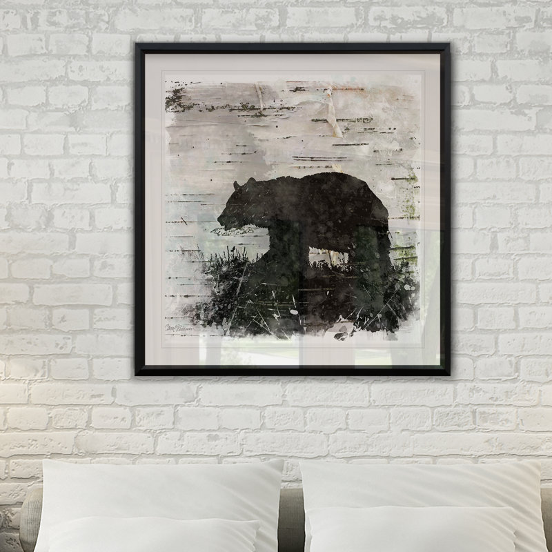 « birchbark bear », impression encadrée, H 30,5 po x l 30,5 po x P 1,5 po, Cadre noir