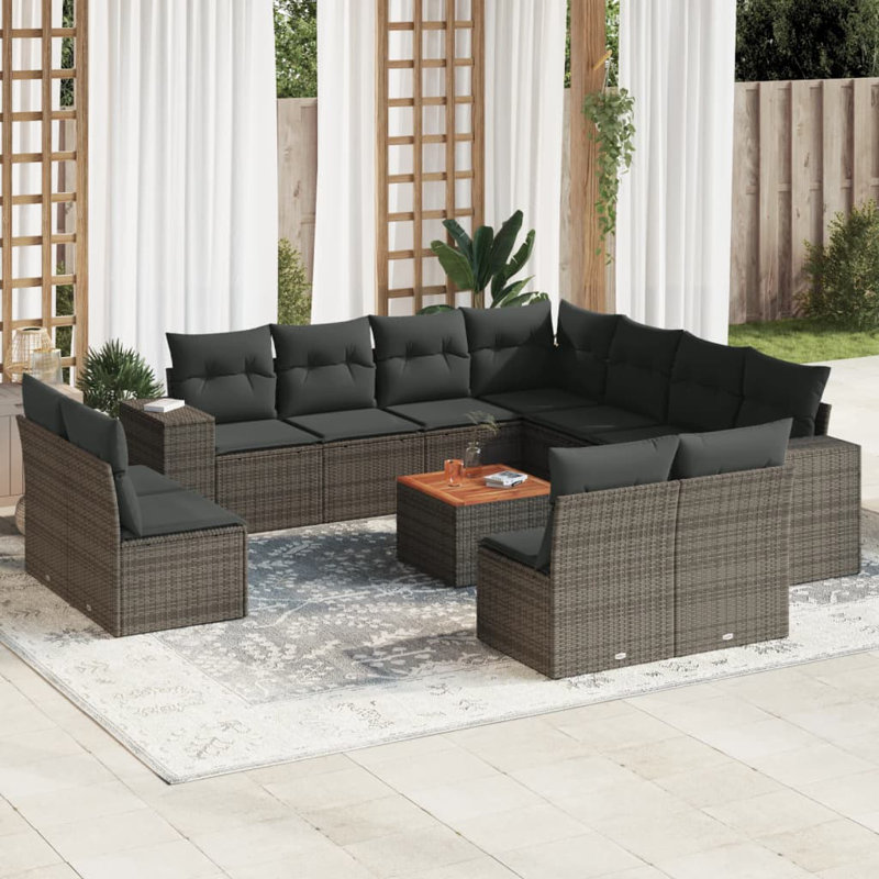  Garden Sofa Set Grey