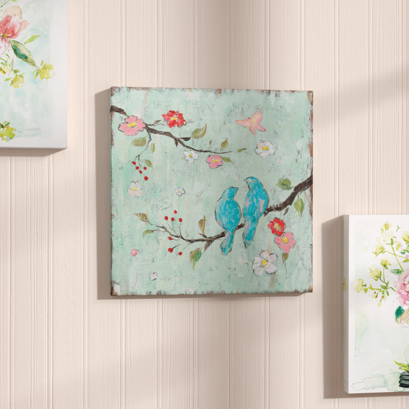 «Love Birds I», reproduction d'art sur toile, H 48 po x l 48 po x P 1,5 po, Toile tendue, Pas de tapis