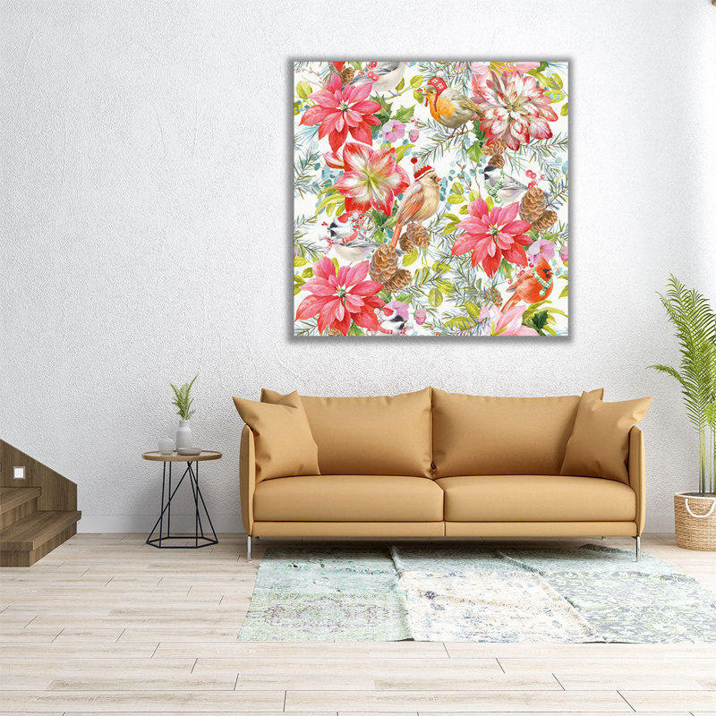 Joyeuses fêtes, motif I - reproduction d'art sur toile, H 40 po x l 40 po
