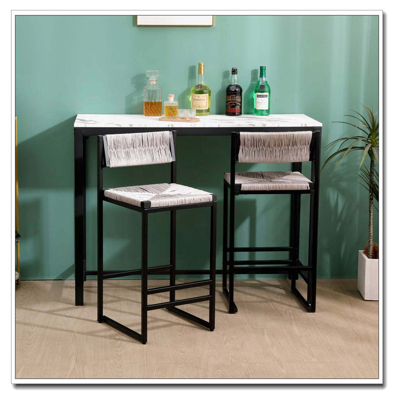 Tabouret de bar tissé à la main à hauteur de comptoir avec tabourets de bar en papier tissé à la main pour la cuisine, la maison et le bureau