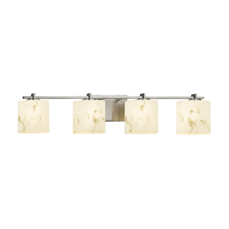 Abat-jour ovale meuble-lavabo 4 lumières Donatelli, Nickel brossé