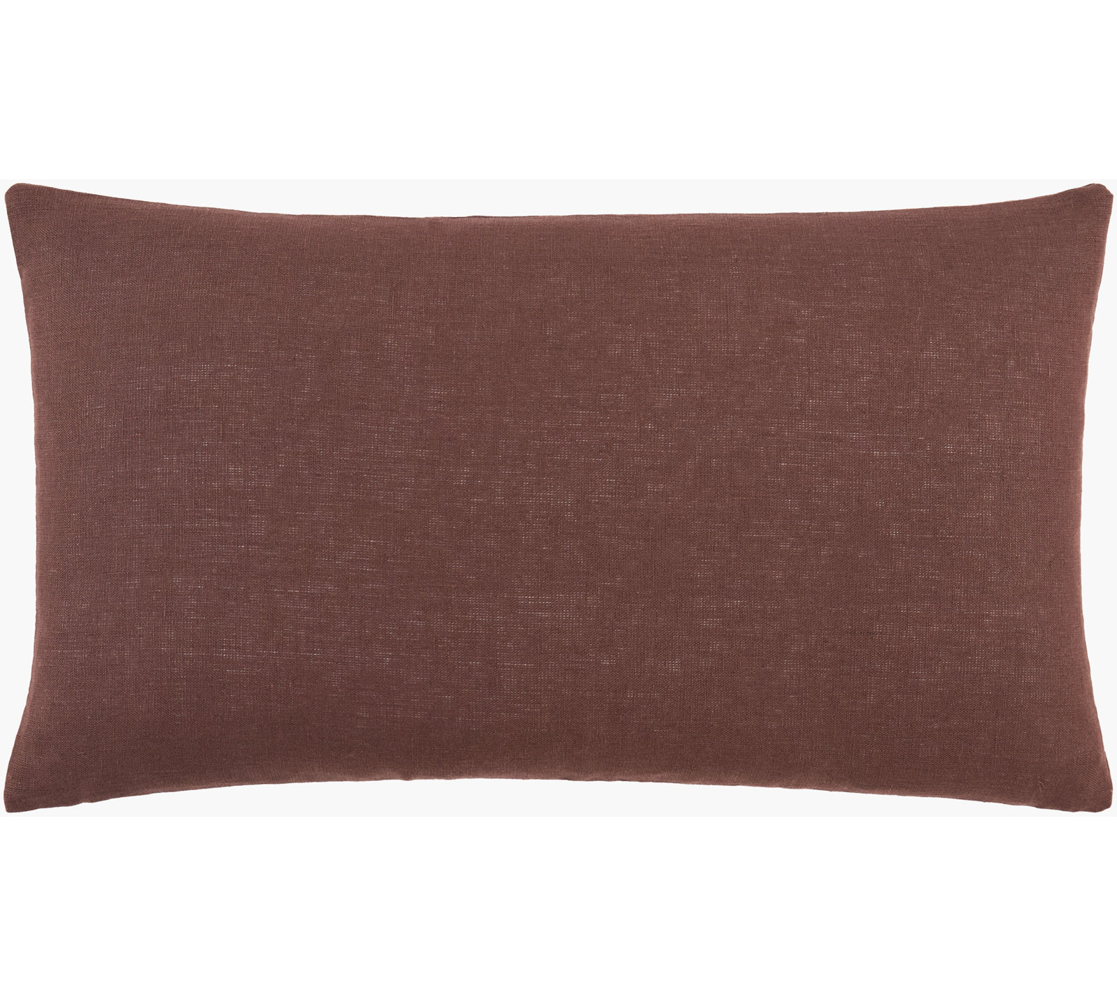 Lanie Linen Throw Pillow, White, Duck Down, Rectangle 12"H x 21"W