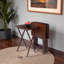 Ensemble de tables de bout Byng, en bois massif, 4 tables simples Snack, noyer, H 25,98 po x l 19,06 po x P 14,57 po