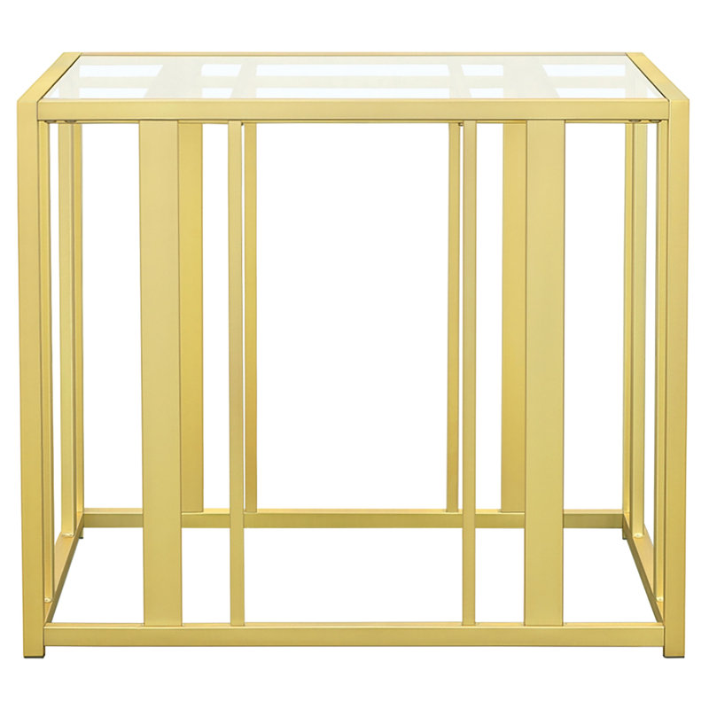 Phillps End Table, Matte Brass