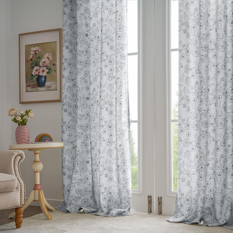 Paire de rideaux à passe-tringle, Gris, L 52 po x L 63 po